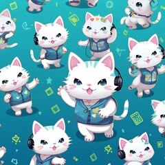 Cute cat, kitty, fashionable