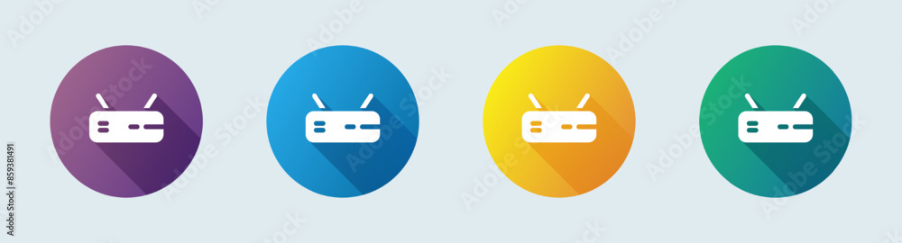 Poster router solid icon in flat design style. network connection signs vector illustration.