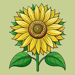 Fototapeta premium vector illustration of sunflower