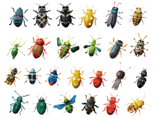collection of 3d render of insect