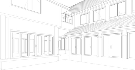 Fototapeta premium 3D illustration of residential project