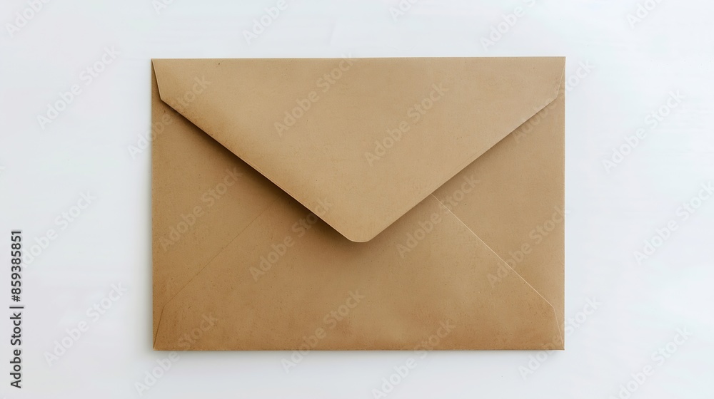 Poster brown envelope isolated on the white background : generative ai