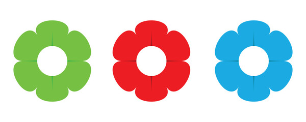 Collection of vector flowers, Abstract flowers. Vector illustration isolated on white background