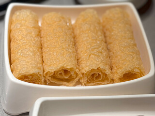 bean curd roll in plate, used in hotpot