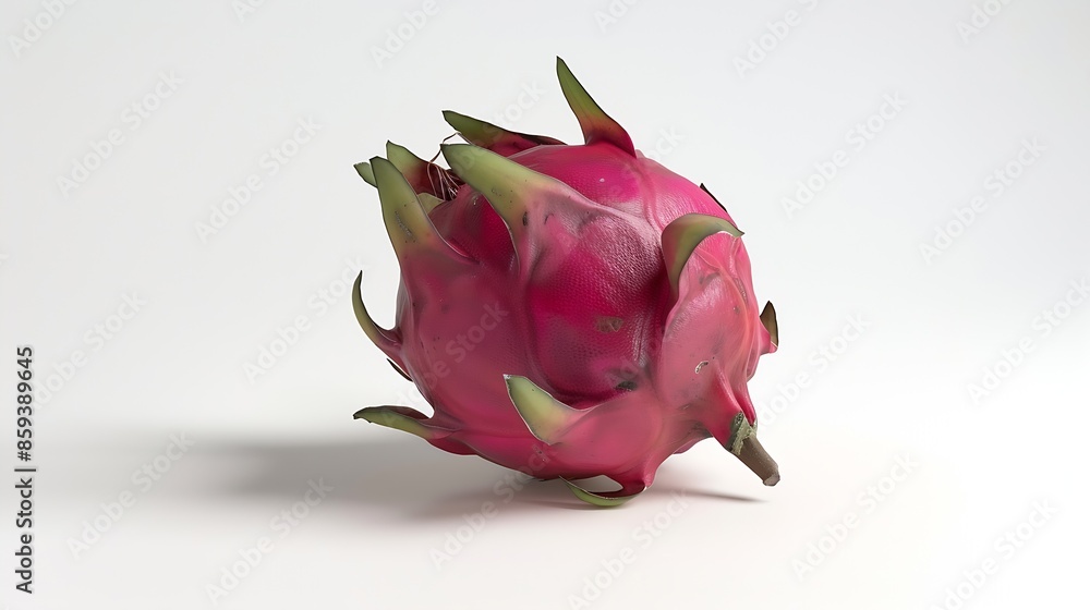 Poster one dragon fruit isolated on white background with clipping path : generative ai