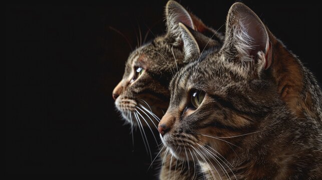 Portrait of a cats face with expressive eyes