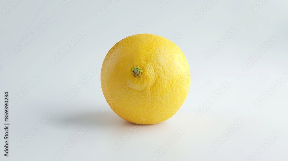 Poster Whole lemon isolated on white background clipping path full depth of field : Generative AI