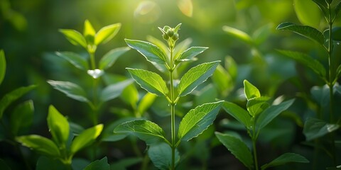 Eleutherococcus Plant in its Natural Habitat Immune-Boosting Properties Spotlighted. Concept Herbal Medicine, Immune System Support, Plant Enthusiasts, Botanical Research, Natural Remedies