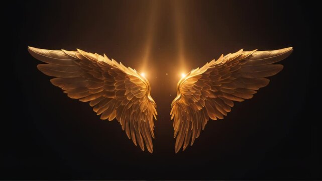 GOLDEN WINGS IN MOTION VIDEO. HORIZONTAL.