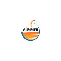 Summer beach logo template