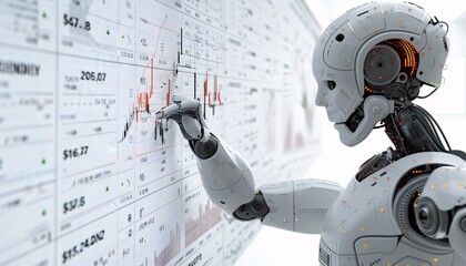 Fototapeta premium AI Assistant Enhancing Investment Decisions AI assistant in Investment