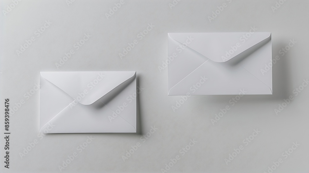 Aufkleber White notification message mail envelopes on gray background Creative minimalism layout : Generative AI