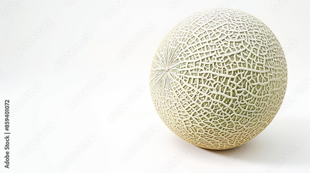 Poster cantaloupe melon isolated on a white background : generative ai