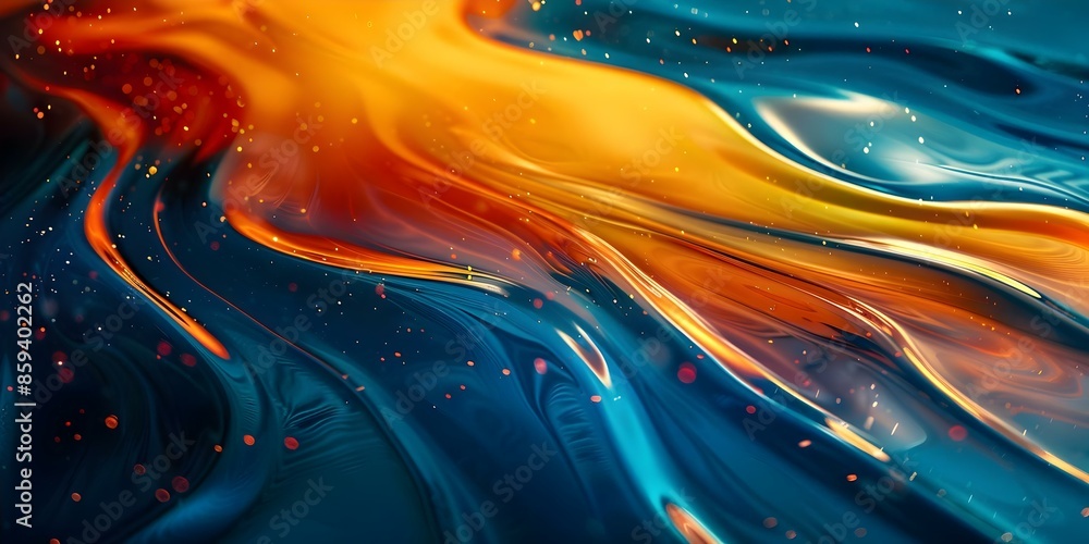 Poster vibrant abstract art with dynamic lines and colors captured with highspeed photography. concept abst