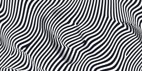 Abstract Black and White Striped Pattern