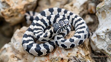 Naklejka premium Snow eastern kingsnake, Lampropeltis getula californiae.