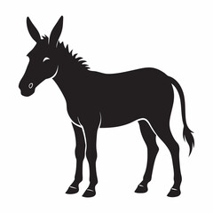 Mule Silhouette. Donkey Vector Illustration