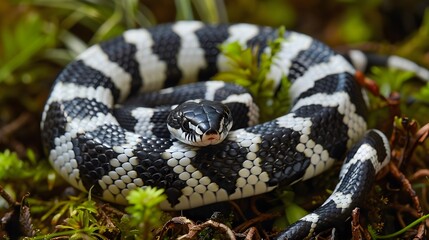 Naklejka premium Snow eastern kingsnake, Lampropeltis getula californiae.