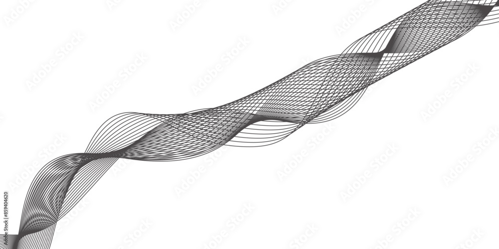 Poster black lines and white background abstract wave lines for banner, wallpaper background. abstract wave
