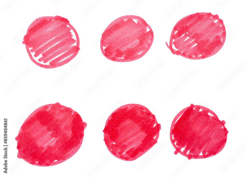 Poster red hand drawn circle scribbles transparent background design element