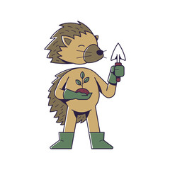 Gardening Hedgehog © fhrustrator!