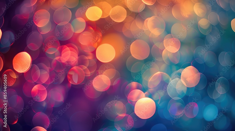 Poster soft bokeh light circles forming an abstract background with vibrant colors and a gentle glow