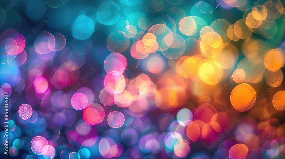 Poster soft bokeh light circles forming an abstract background with vibrant colors and a gentle glow