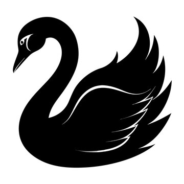 recommend clip art: Black silhouette swan Illustration Art Victor