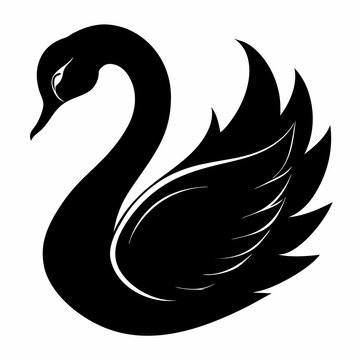 recommend clip art: Black silhouette swan Illustration Art Victor