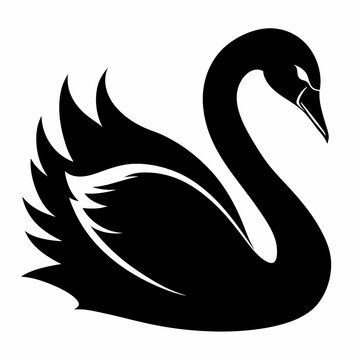 recommend clip art: Black silhouette swan Illustration Art Victor