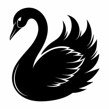 recommend clip art: Black silhouette swan Illustration Art Victor