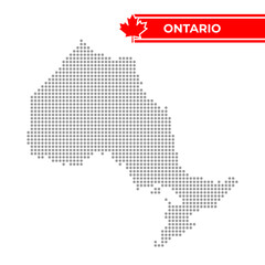 Obraz premium Dotted map of Ontario is a province of Canada