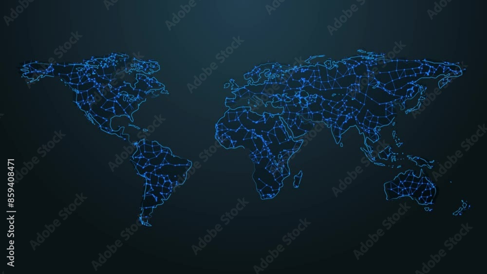 Poster digital globe global communication, network technology global communication network concept. plexus 