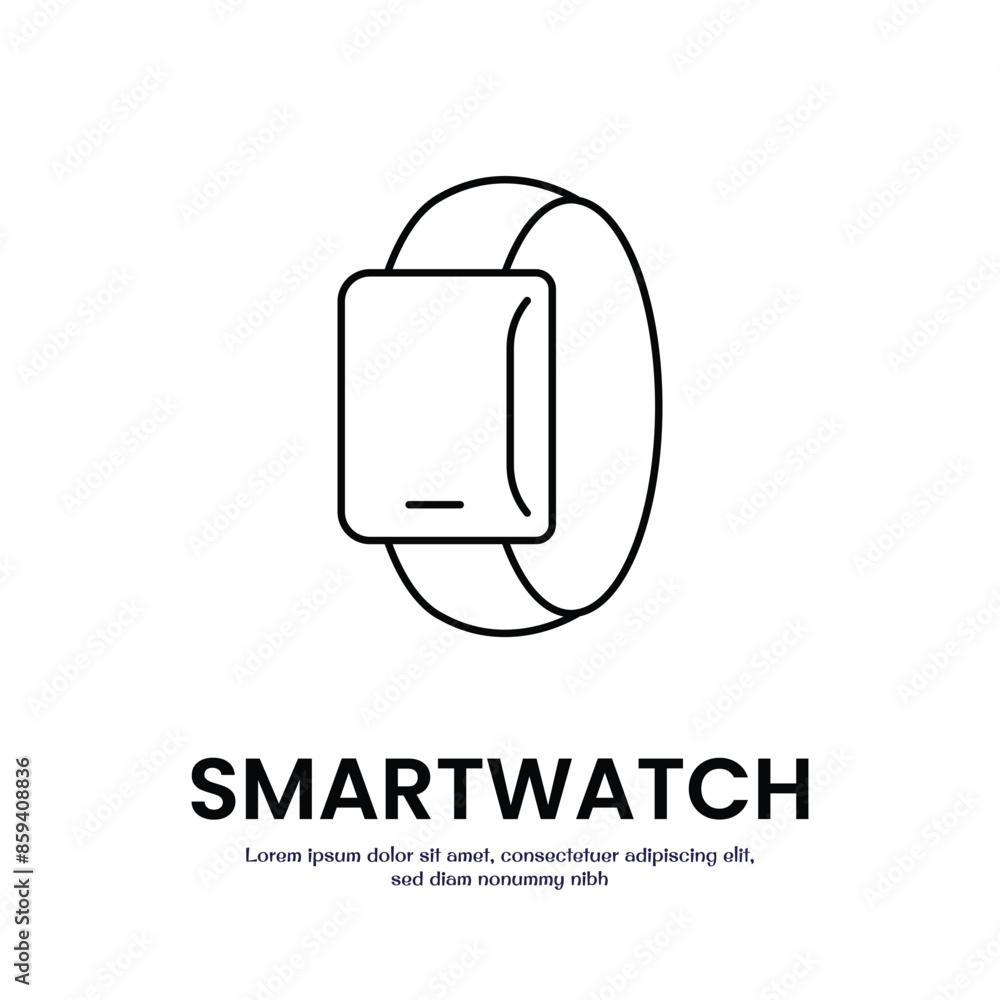 Aufkleber smartwatch thin outline icon vector design good for web or mobile app
