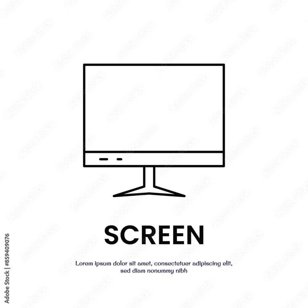 Aufkleber screen thin outline icon vector design good for web or mobile app