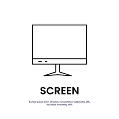 screen thin outline icon vector design good for web or mobile app