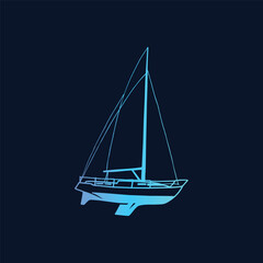 ancient ship vector logo design