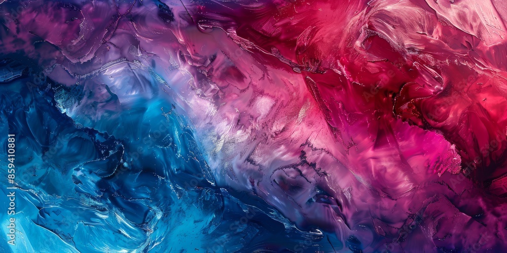 Poster a vibrant abstract background featuring mesmerizing blue and pink fluid swirls with a dynamic textur