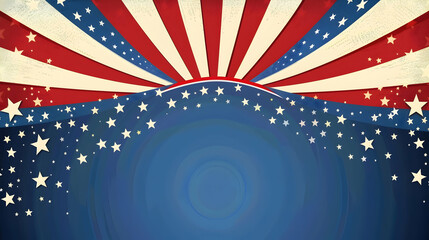 Patriotic background with stars and stripes in red, white, and blue color scheme, perfect for American-themed designs and celebrations.