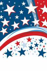 Patriotic USA stars in red, white, and blue. Perfect for Independence Day celebrations, decorations, or themed designs.