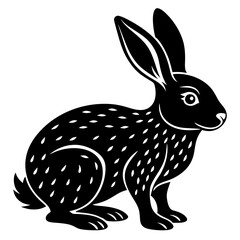 Rabbit shadow on white background, rabbit silhouettes