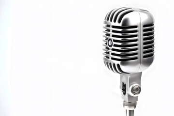 Fototapeta premium Retro style microphone isolated on white background