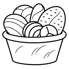 Delicious food line art for coloring book