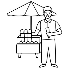 Delicious food line art for coloring book