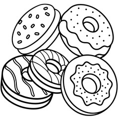 Delicious food line art for coloring book © Gerald I. Mastin