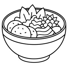 Delicious food line art for coloring book