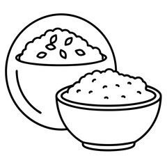 Delicious food line art for coloring book