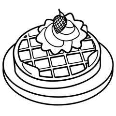 Delicious food line art for coloring book