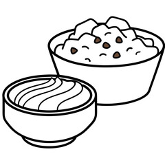 Delicious food line art for coloring book