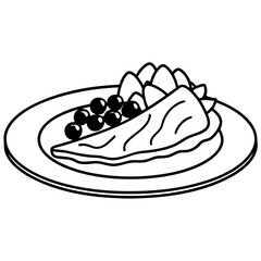 Delicious food line art for coloring book